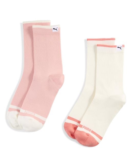 Chaussettes Côtelées Classiques (lot De 2) PUMA en coloris Pink