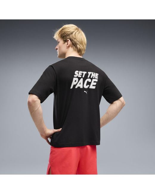 PUMA Black Run Culture Collective Boxy Graphic T-Shirt for men