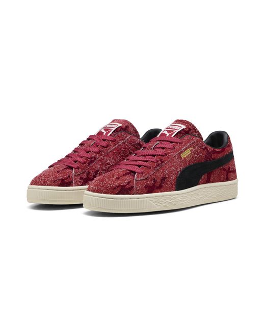 PUMA Red Suede Flock Sneakers for men