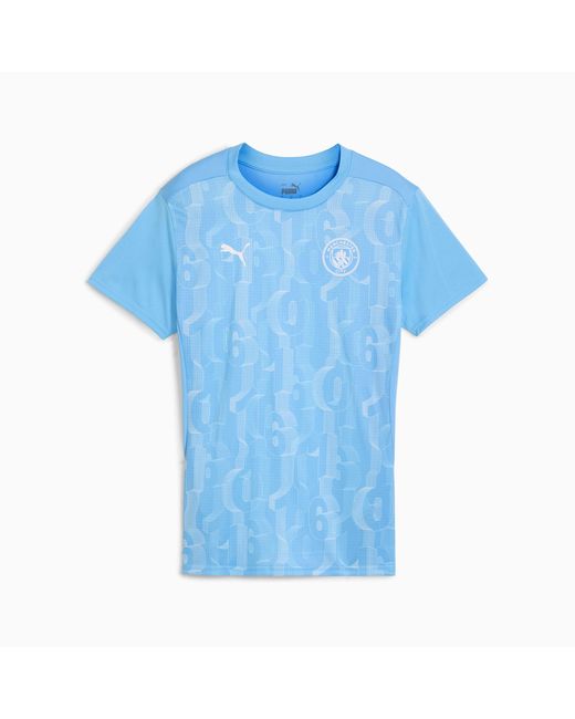 PUMA Blue Manchester City Pre-match Short Sleeve Jersey