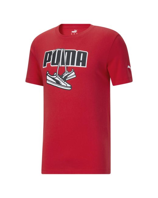 PUMA Cotton Sneaker Hang T-shirt in Red 