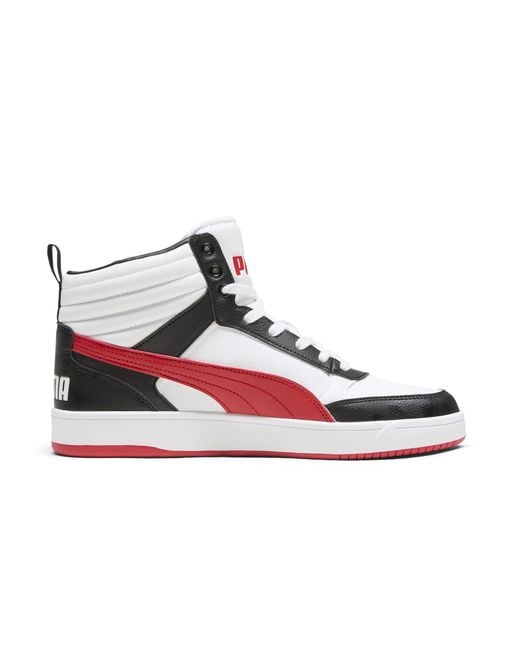 PUMA White Dribble Mid Top Sneakers for men