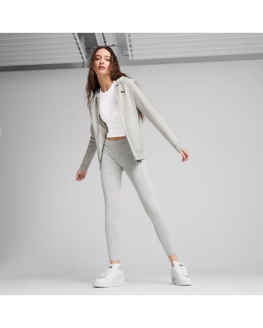 PUMA Gray Essentials Full-Zip Hoodie Light Heather