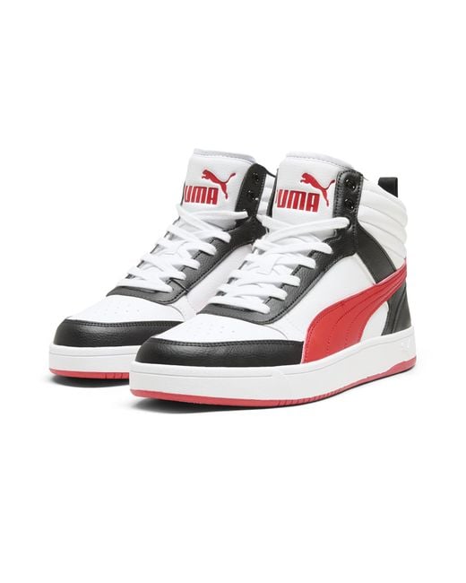 PUMA White Dribble Mid Top Sneakers for men