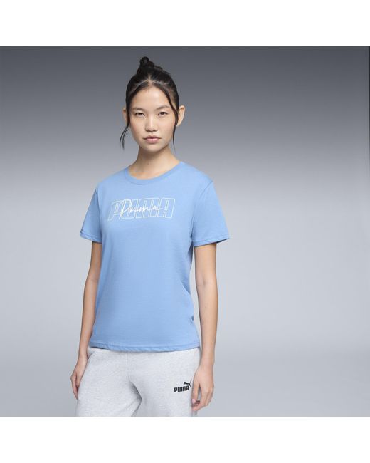 PUMA Blue Graphic Logo T-Shirt