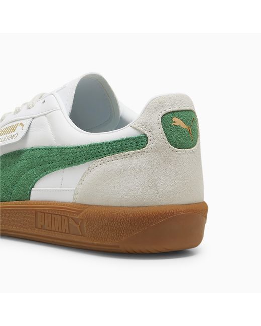PUMA Green Palermo Leather Sneakers