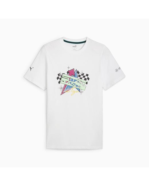 PUMA White Mercedes-amg Petronas Motorsport F1 Garage Crew Las Vegas T-shirt for men