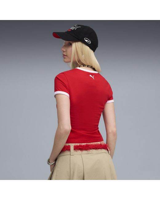 PUMA Red Future..Archive Graphic Slim T-Shirt Damen, Kleidung