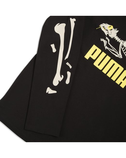 PUMA Black Graphic Skeleton Long Sleeve T-Shirt for men