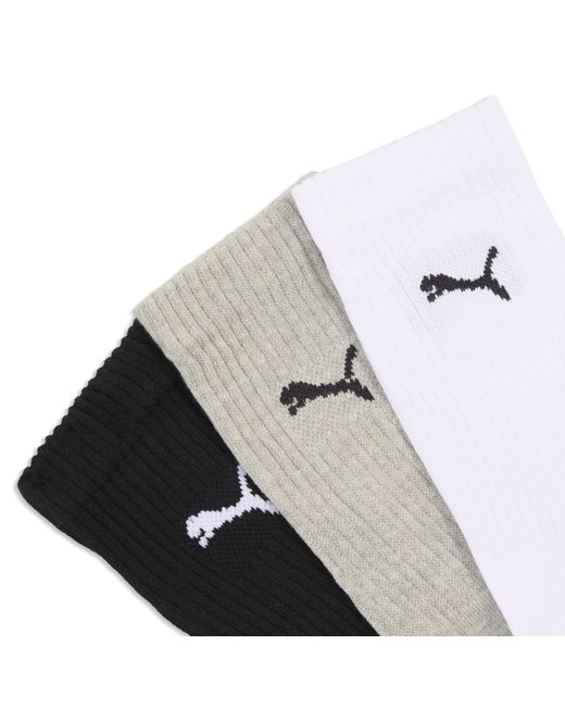 PUMA Black Sport Crew Lightweight Socks 3 Pack for men