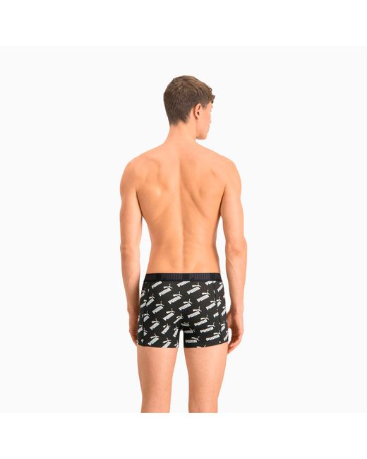 PUMA 2-pak Boxers Met All-over Logo in het Zwart voor heren - Lyst