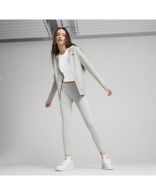 PUMA Gray Essentials Full-Zip Hoodie