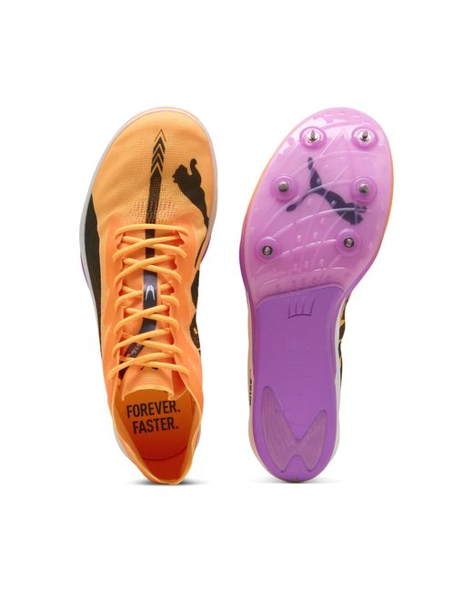 PUMA Orange Evospeed Long Distance Nitroâ Elite 3 Track & Field Distance Spikes Shoes