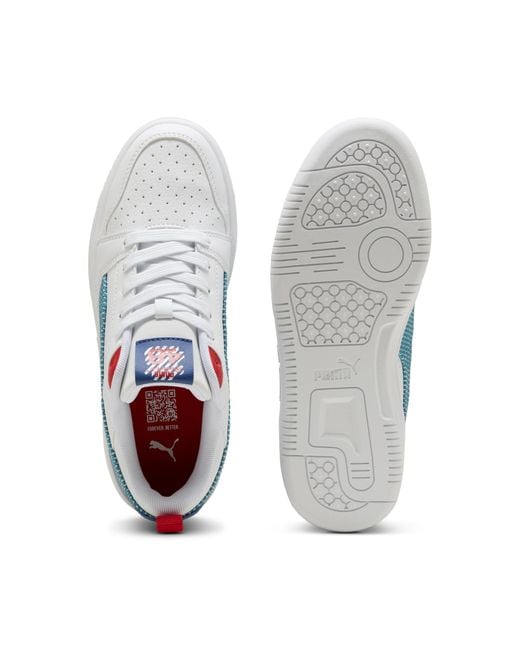 Zapatillas Rebound V6 Low Run Fun Juveniles, Calzado, Blanco/Tropical Azul/Clyde Royal PUMA de color Blue