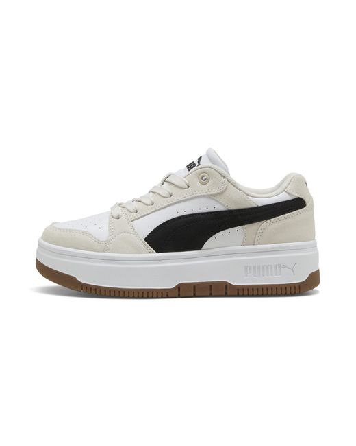 PUMA White Rebound Femme Suede Sneakers