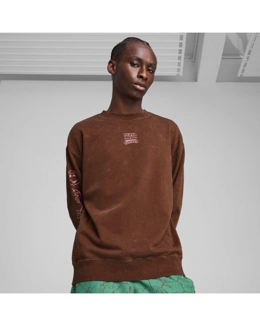 PUMA X Tmnt Relaxed Top Met Ronde Hals En Print in het Brown voor heren