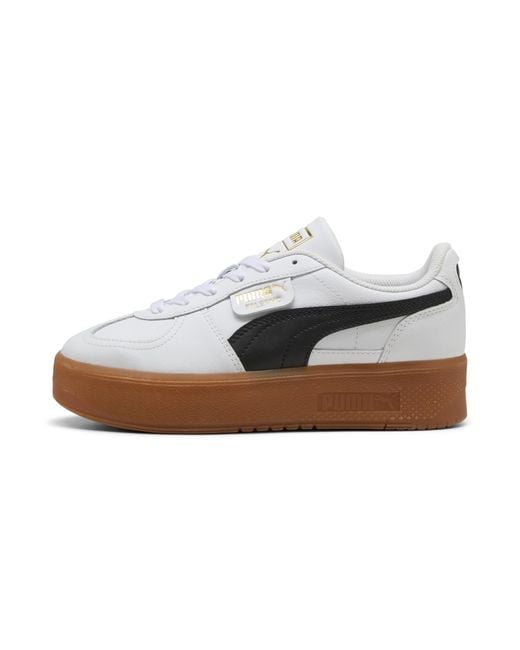 PUMA White Palermo Elevata Leather Sneakers