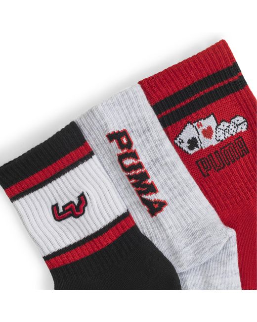 PUMA Red 3 Pack 1/2 Terry Low Cre