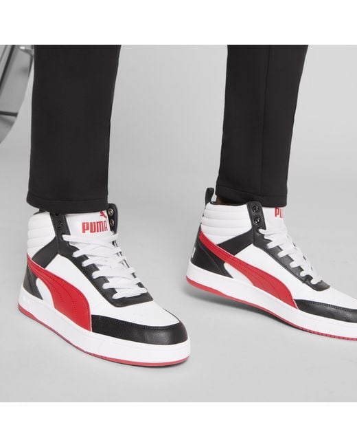 PUMA White Dribble Mid Top Sneakers for men