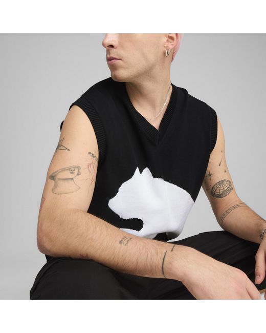 PUMA Black Future..Archive Relaxed Fit Strickweste Mit Grafik