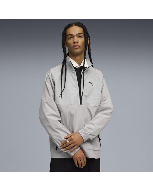 PUMA Gray Tech Half-Zip Crew for men