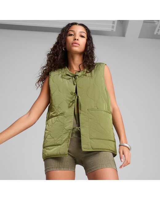 PUMA Green Yona Reversible Vest Jacket