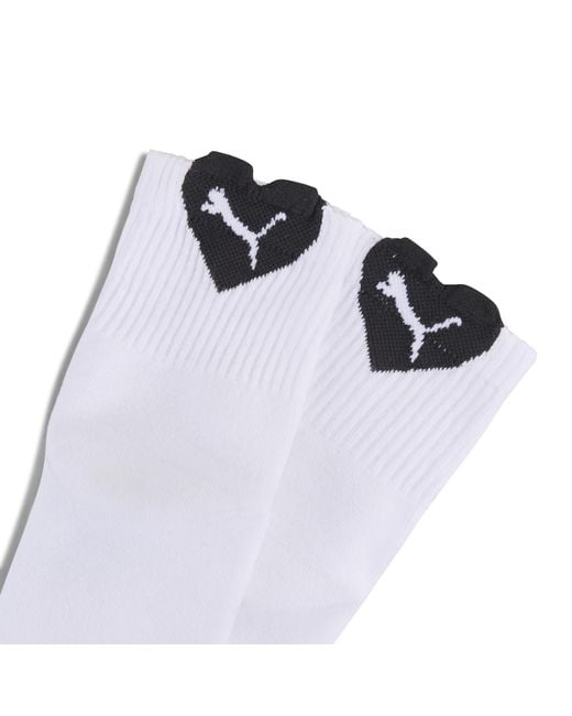 PUMA Heart Korte Damessokken (Set Van 2) Wit/Paars, Maat in het White