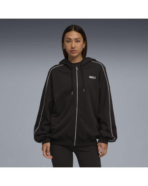 PUMA Black X Rosé T7 Hoodie Damen, Kleidung