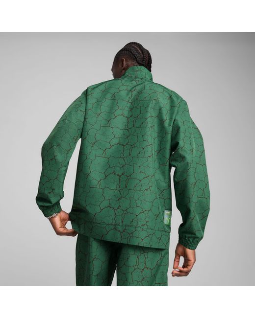 PUMA X Tmnt Tech Relaxed Trainingsjack in het Green voor heren