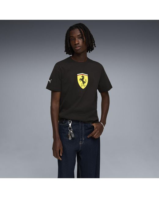 PUMA Black Scuderia Ferrari Colored Shield T-Shirt for men