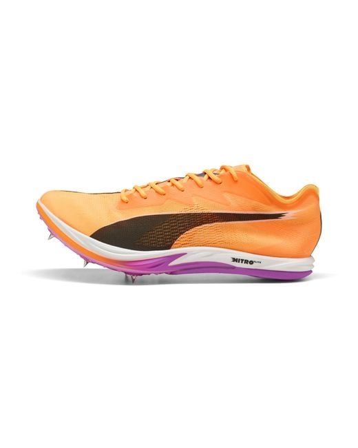 PUMA Orange Evospeed Long Distance Nitroâ Elite 3 Track & Field Distance Spikes Shoes