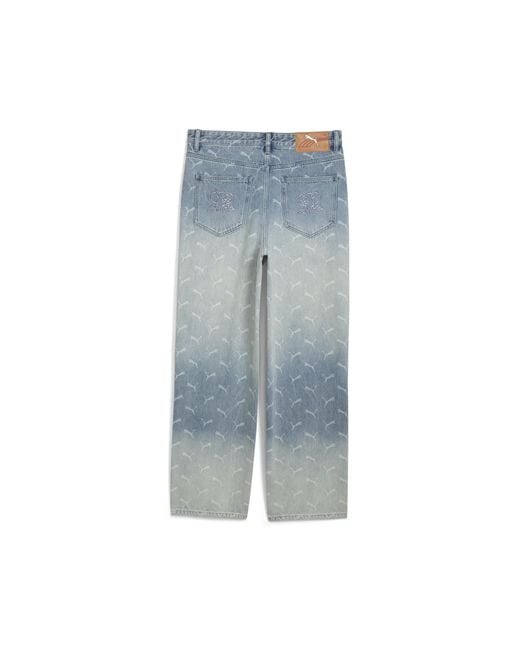 PUMA A$Ap Rocky X Laser Monogram Denim Hose Herren, Faded Denim/Aop in Blue für Herren