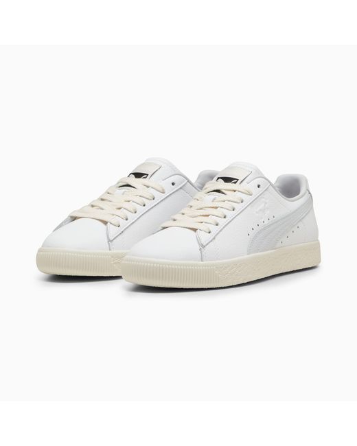 PUMA White Iconic Leather Clyde Sneakers
