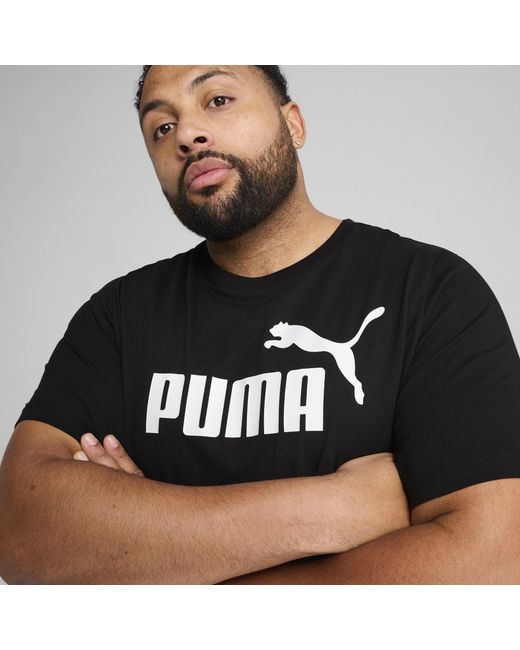 PUMA Black Essentials Logo T-Shirt for men