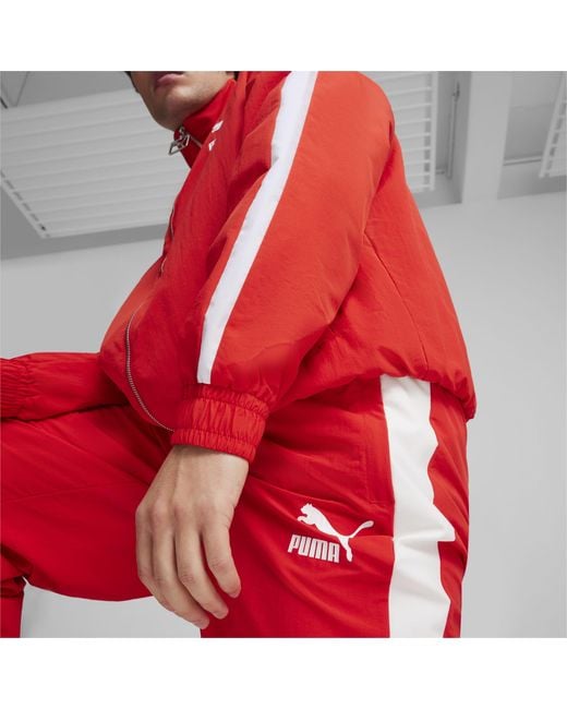 PUMA Red T7 Oversized Track Pants