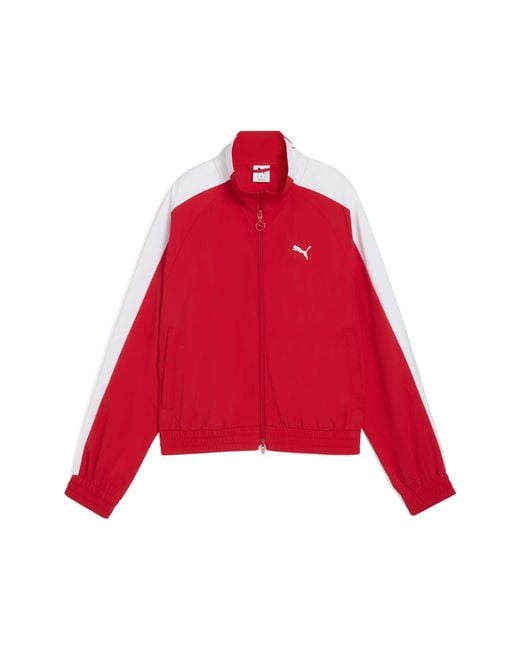 Chaqueta De Chándal T7 Tejida De Corte Holgado Para Mujer, Ropa, Rojo PUMA de color Red