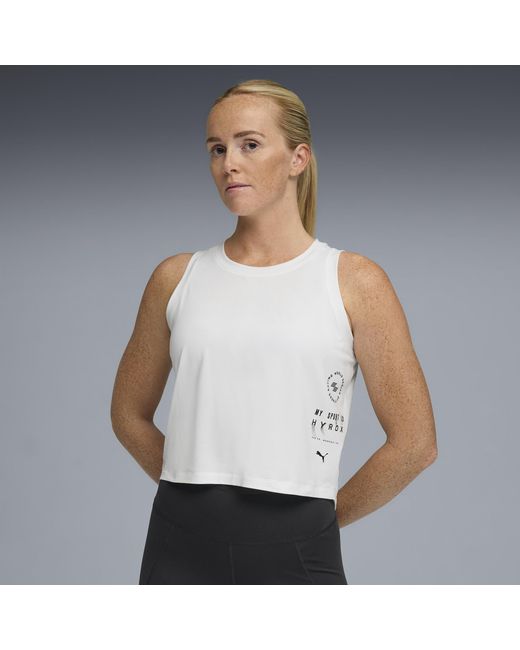 PUMA White X Hyrox Cloudspun Thermoadapt Crop Tank Top
