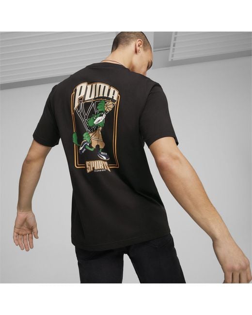 PUMA Team Grafik-T-Shirt in Black für Herren