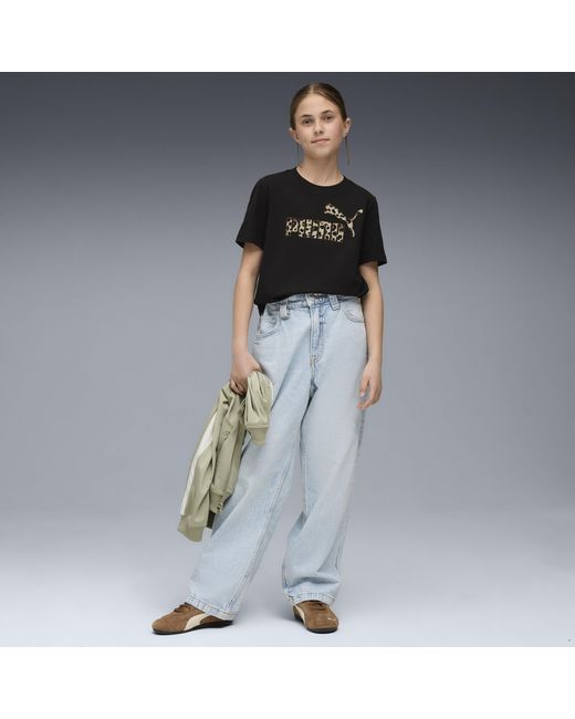 PUMA Black Essentials Graphic Animal T-Shirt Teenager, Kleidung