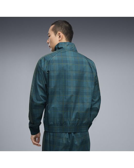 PUMA Blue T7 Relaxed Tartan Track Jacket for men