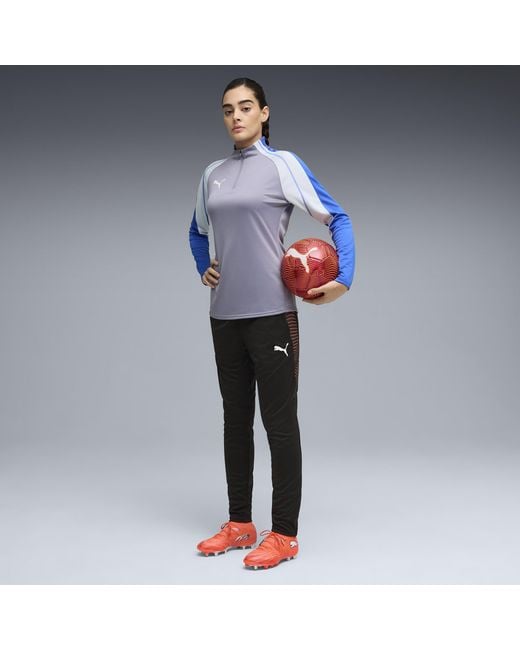 PUMA Blue Individualblaze Fußballtop Mit Viertellangem Reißverschluss Damen, Kleidung