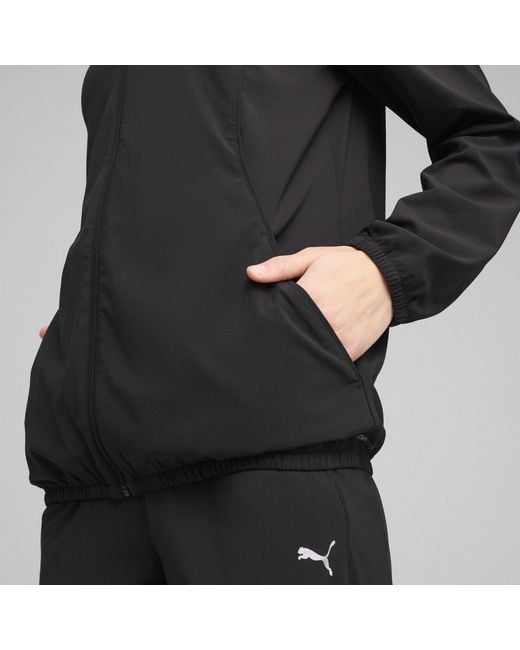 PUMA Black Run Velocity Hooded Zip-Up Running Jacket