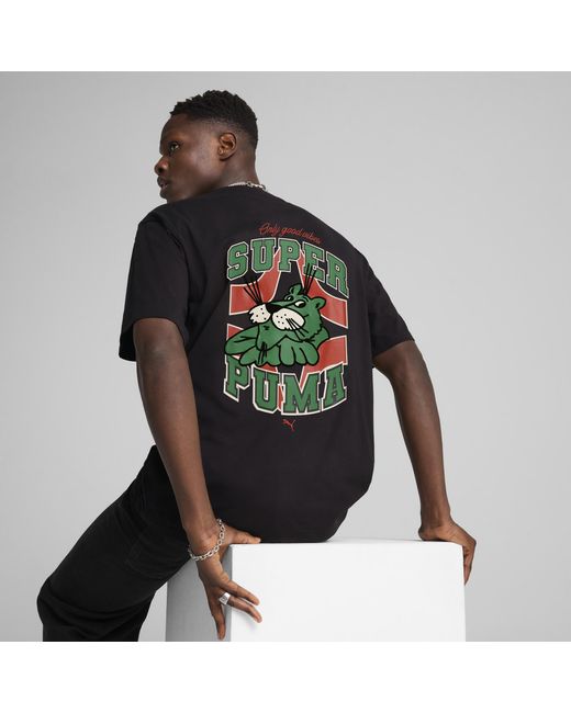 PUMA GRAPHICS Super Relaxed T-Shirt in Black für Herren