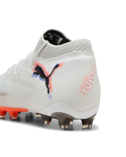 PUMA Future 8 Ultimate Ag Uniseks Voetbalschoenen, Zwart/Rood/Wit, Maat in het White