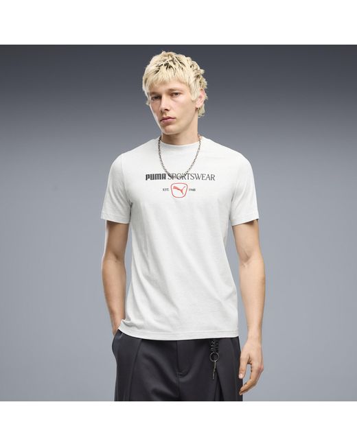 PUMA White Class Graphic T-Shirt for men