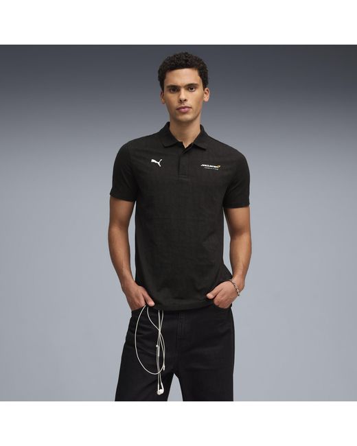 PUMA Black Mclaren Racing Jacquard Polo Shirt for men