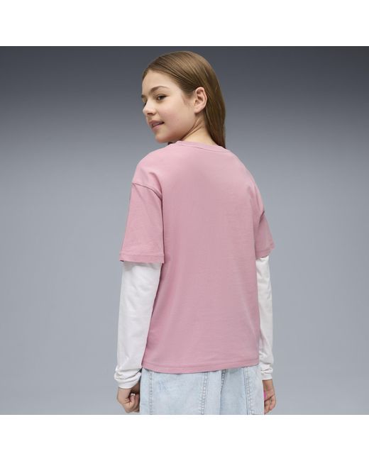 PUMA Pink Essentials Boxy T-Shirt Teenager, Age, Poised