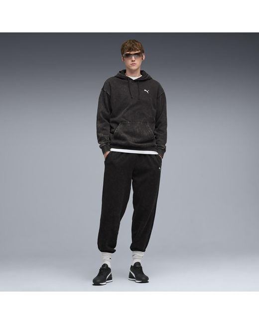 PUMA Essentials Elevated Relaxed Wash Hoodie Herren in Black für Herren