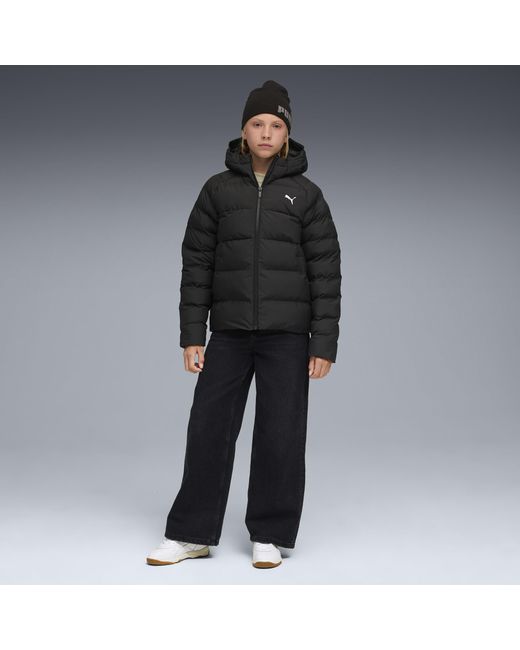 Chaqueta Acolchada Con Capucha Juvenil, Ropa, Negro PUMA de color Black