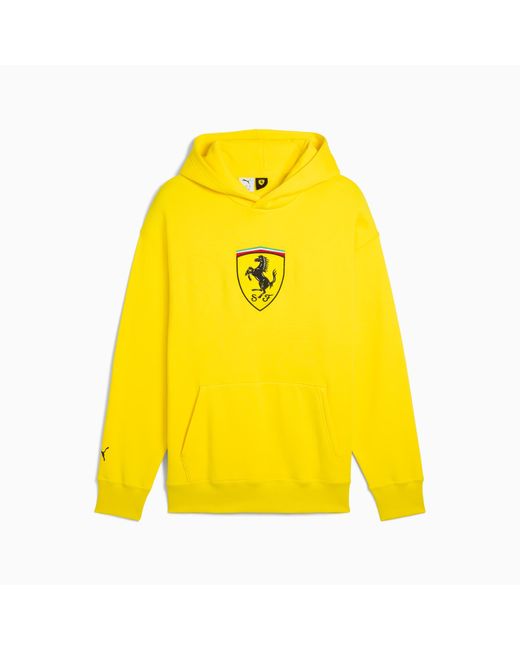 PUMA Yellow Scuderia Ferrari Race Big Shield Hoodie for men